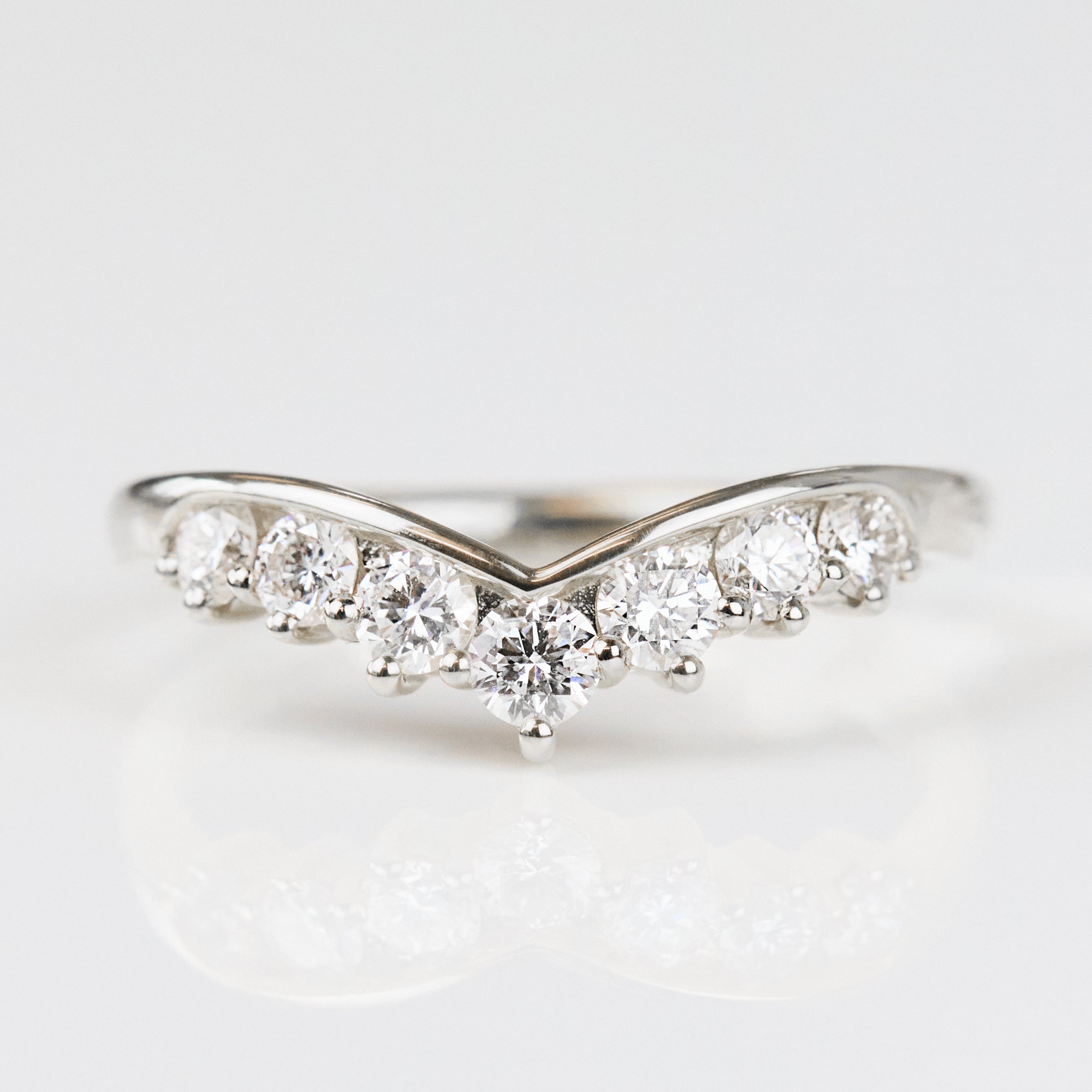 0.25 TCW Round Shaped Half Eternity Lab Grown Diamond Wedding Band